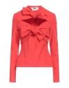 Msgm Woman Top Tomato Red Size 8 Polyester, Elastane
