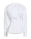 Msgm Gathered Long-sleeve Blouse In White