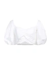 Msgm Woman Top White Size 10 Cotton In White