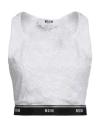 Msgm Woman Top White Size 10 Polyamide, Elastane In White