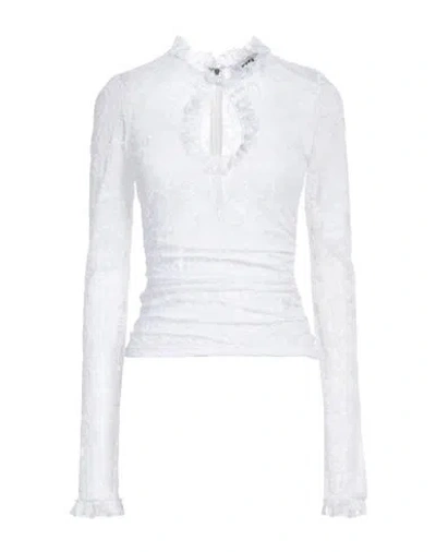 Msgm Woman Top White Size 8 Polyamide, Elastane