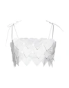 Msgm Woman Top White Size 4 Cotton In White
