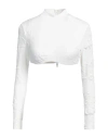 Msgm Woman Top White Size 4 Polyester, Elastane In White