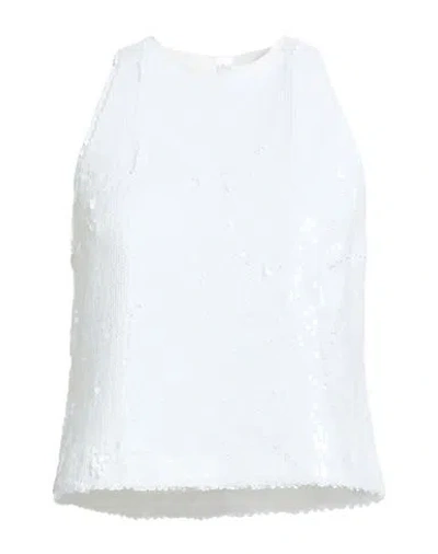 Msgm Woman Top White Size 4 Polyester, Elastane