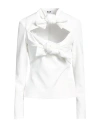Msgm Woman Top White Size 4 Polyester, Elastane In White