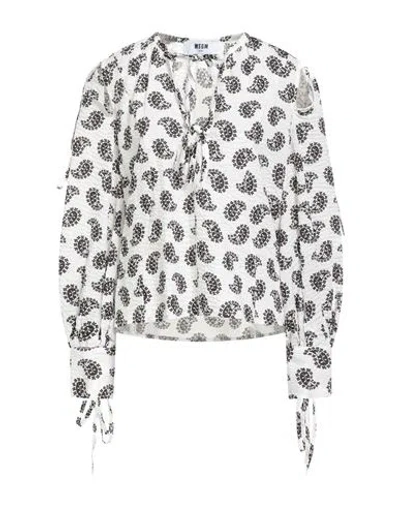 Msgm Woman Top White Size 8 Cotton