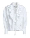 Msgm Woman Blouse White Size 4 Cotton