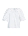 Msgm Woman Top White Size 8 Cotton