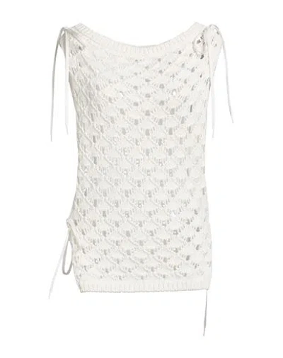 Msgm Woman Top White Size M Cotton