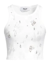 Msgm Woman Top White Size S Cotton, Elastane, Pvc - Polyvinyl Chloride, Glass, Acrylic In White