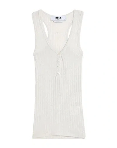 Msgm Woman Top White Size S Viscose, Polyester, Elastane, Polyamide