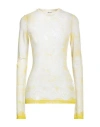 Msgm Woman Top Yellow Size 10 Polyamide, Elastane