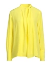 Msgm Woman Top Yellow Size 2 Acetate, Silk