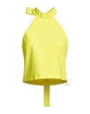 Msgm Woman Top Yellow Size 4 Virgin Wool, Elastane In Yellow