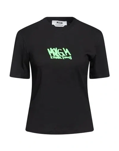 Msgm Woman T-shirt Black Size M Cotton