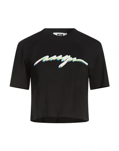 Msgm Woman T-shirt Black Size M Cotton