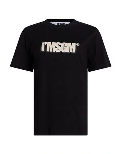 Msgm Woman T-shirt Black Size M Cotton
