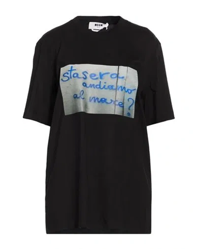 Msgm Woman T-shirt Black Size S Cotton