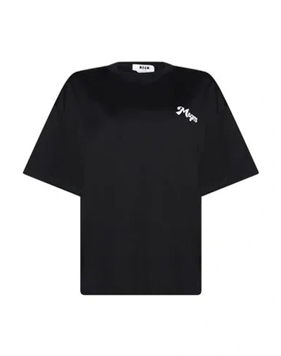 Msgm Woman T-shirt Black Size Xxs Cotton
