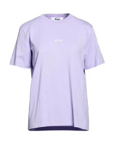 Msgm Woman T-shirt Lilac Size L Cotton In Purple
