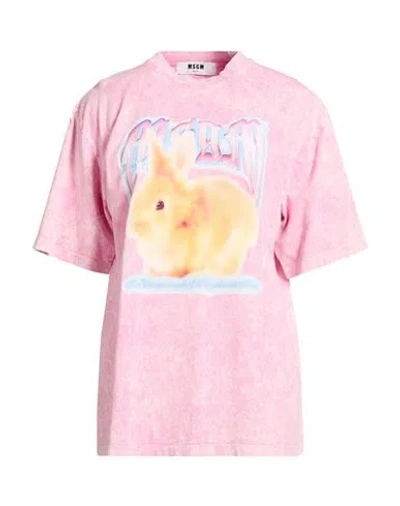 Msgm Woman T-shirt Pink Size L Cotton