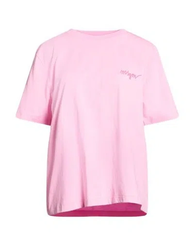 Msgm Woman T-shirt Pink Size M Cotton