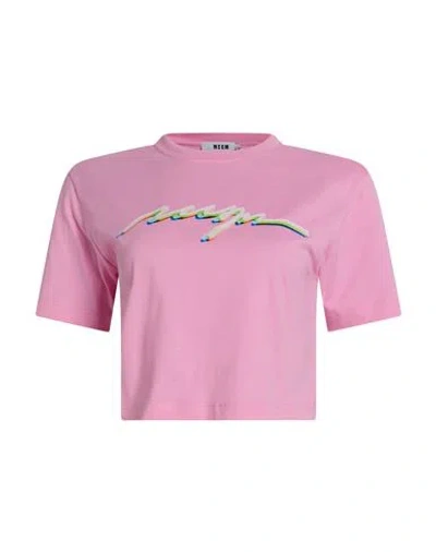 Msgm Woman T-shirt Pink Size S Cotton