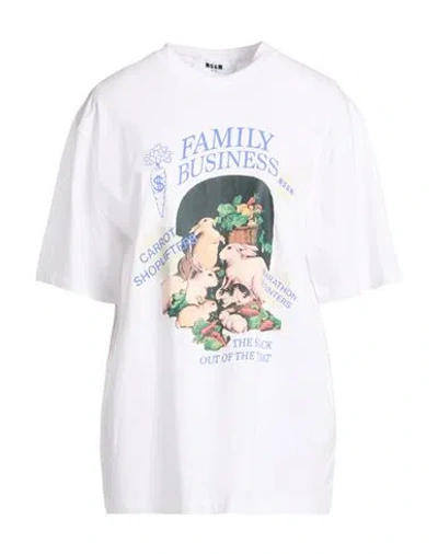 Msgm Woman T-shirt White Size L Cotton