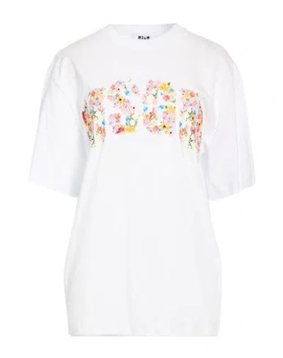 Msgm Woman T-shirt White Size S Cotton