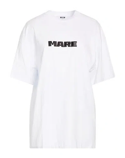 Msgm Woman T-shirt White Size Xs Cotton In Multi