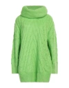 Msgm Woman Turtleneck Lime Green Size S Acrylic, Mohair Wool, Polyamide