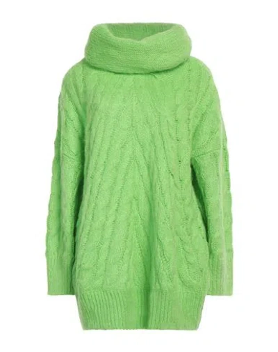 Msgm Woman Turtleneck Lime Green Size S Acrylic, Mohair Wool, Polyamide