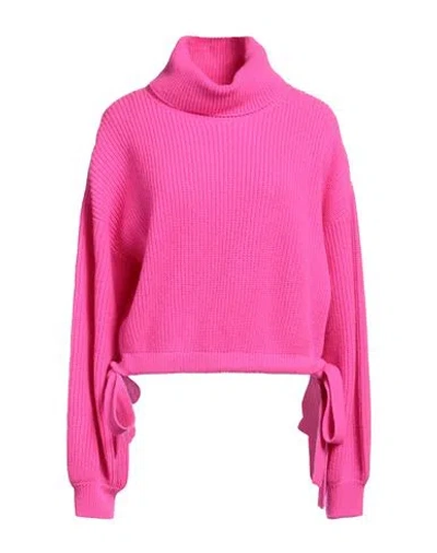 Msgm Woman Turtleneck Fuchsia Size S Wool, Cashmere In Pink