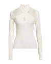 Msgm Woman Turtleneck Ivory Size L Viscose, Polyester In White