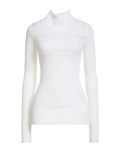 Msgm Woman Turtleneck Ivory Size S Acrylic, Polyamide, Mohair Wool In White