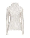 Msgm Woman Turtleneck Off White Size 8 Cotton