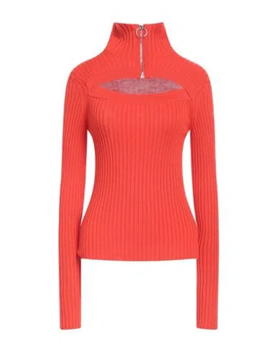 Msgm Woman Turtleneck Orange Size S Wool, Acrylic