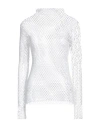 Msgm Woman Turtleneck White Size 8 Cotton In White