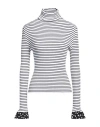 Msgm Woman Turtleneck White Size Xl Viscose, Polyester In White
