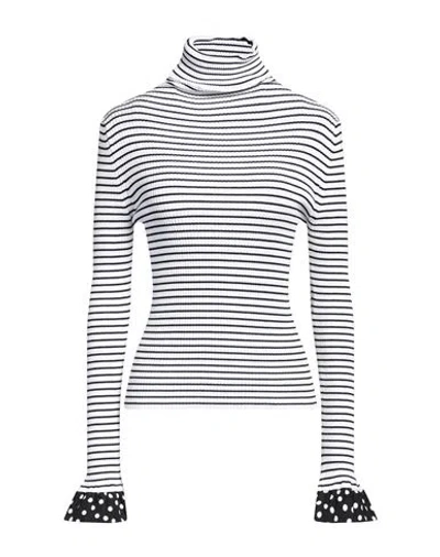 Msgm Woman Turtleneck White Size Xl Viscose, Polyester