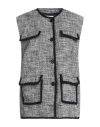 Msgm Woman Vest Black Size 8 Cotton In Gray
