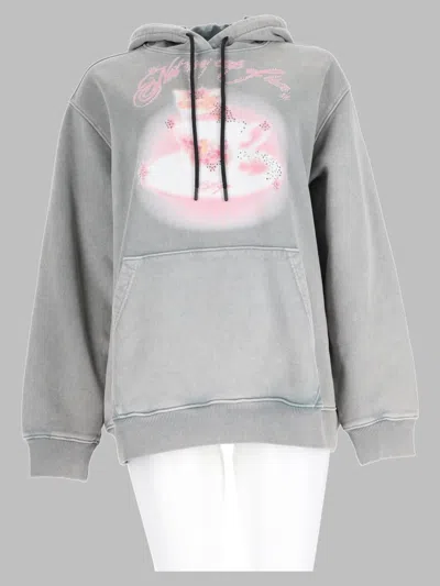 Msgm Women's 100% Cotton Sweatshirt In Gray