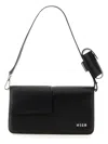 Msgm Baguette Bag With Double Flap And Logo In Black
