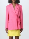Msgm Lace-up Jacket In Fuchsia