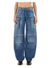 Msgm Women's Cargo Jeans In Denim