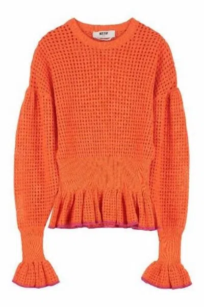 Msgm Women's Contemporary Knit Sweater In Orange In Blue