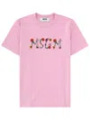 Msgm Pink Graphic Crew Neck T-shirt In Pink