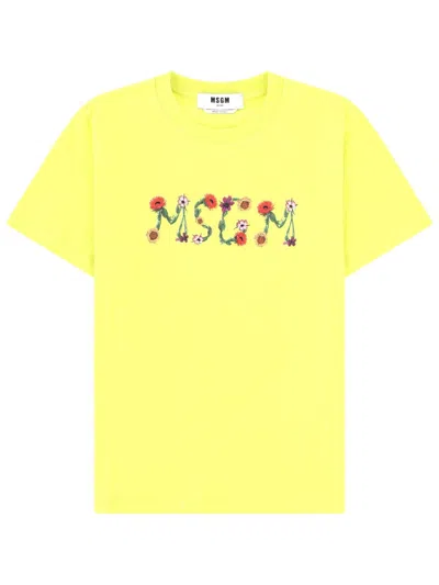 Msgm Women's Essential Cotton T-shirt In Yellow