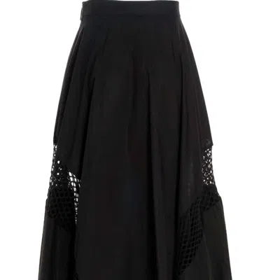 Msgm Women's High-waist Cut Out-detailed Maxi Skirt In Black