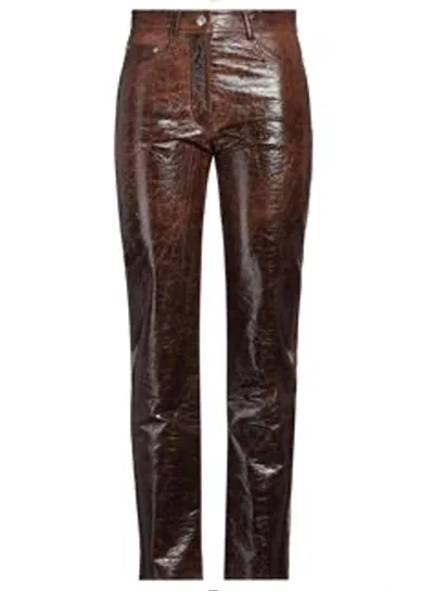 Msgm Women's High-waisted Pants In Chocolate Brown
